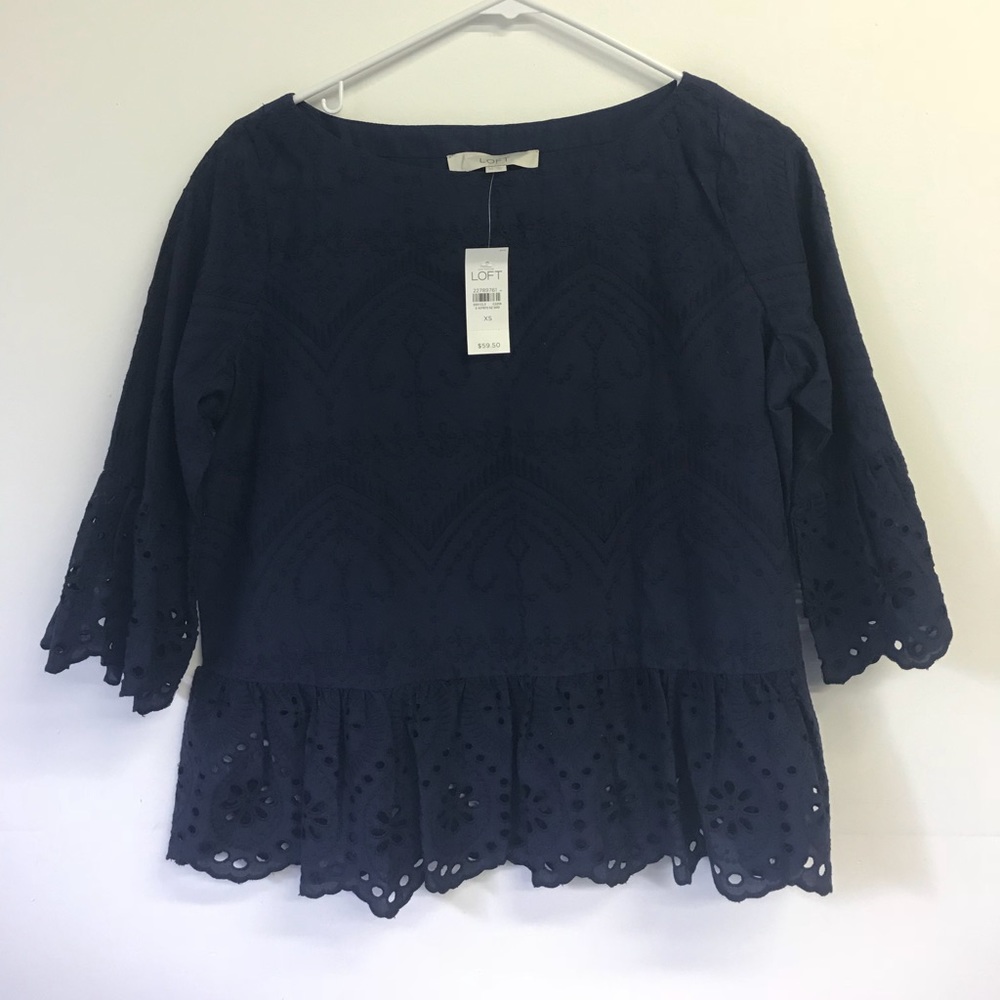 Loft navy blouse